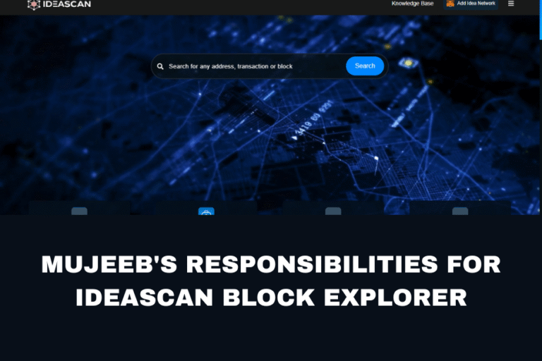 MUJEEB'S RESPONSIBILITIES FOR IDEASCAN BLOCK EXPLORER