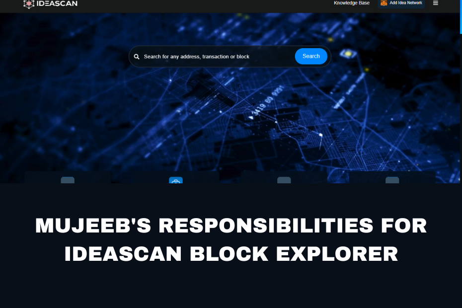 MUJEEB’S RESPONSIBILITIES FOR IDEASCAN BLOCK EXPLORER